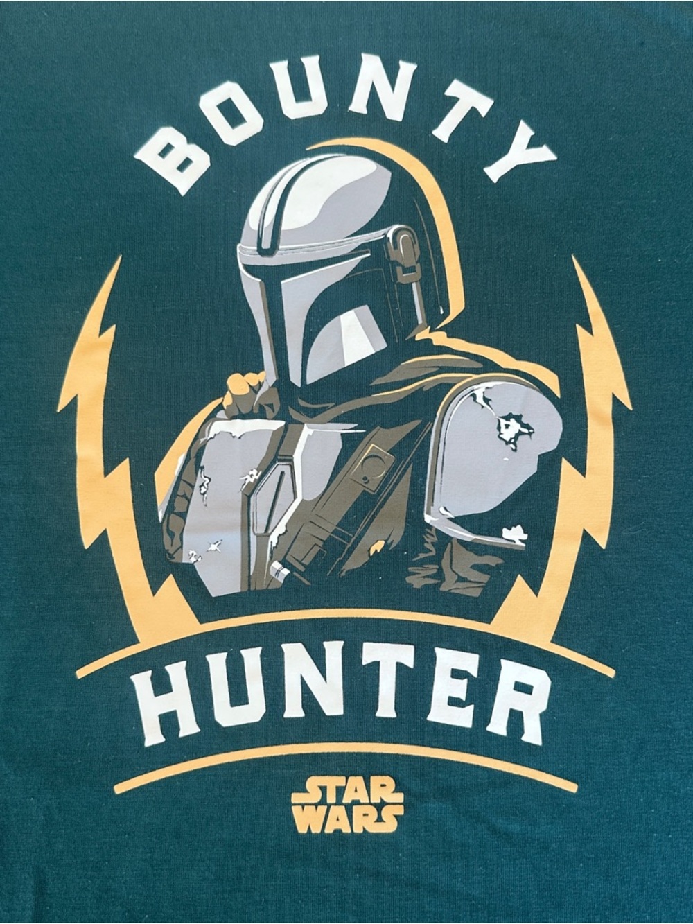Boys Star Wars Gap The Mandalorian "Bounty Hunter" Graphic PJ Tee -Teal & Gold